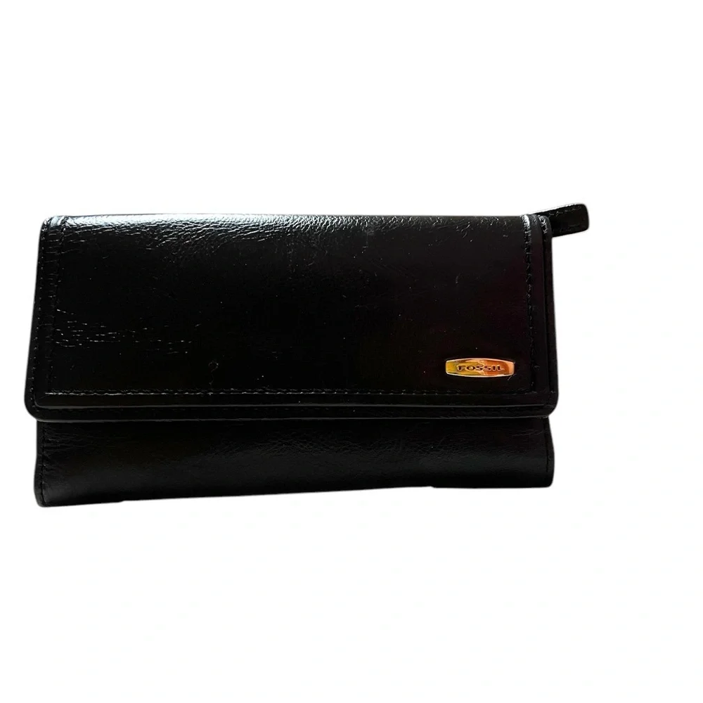 Fossil Black Leather Wallet - Picture 1 of 4